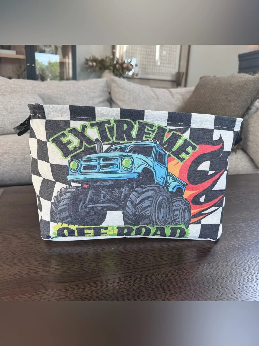 Extreme Off Road Monster Truck Graphic Storage Bin - Blue/Black/Green